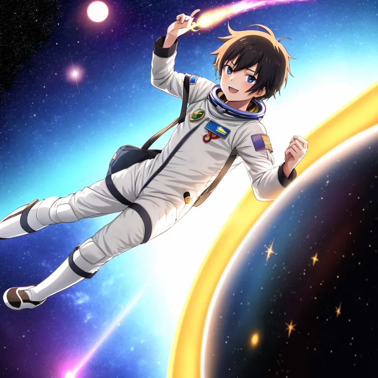 1boy, Anime, In Space, In A Spaceship, Around A Planet, Sunl...