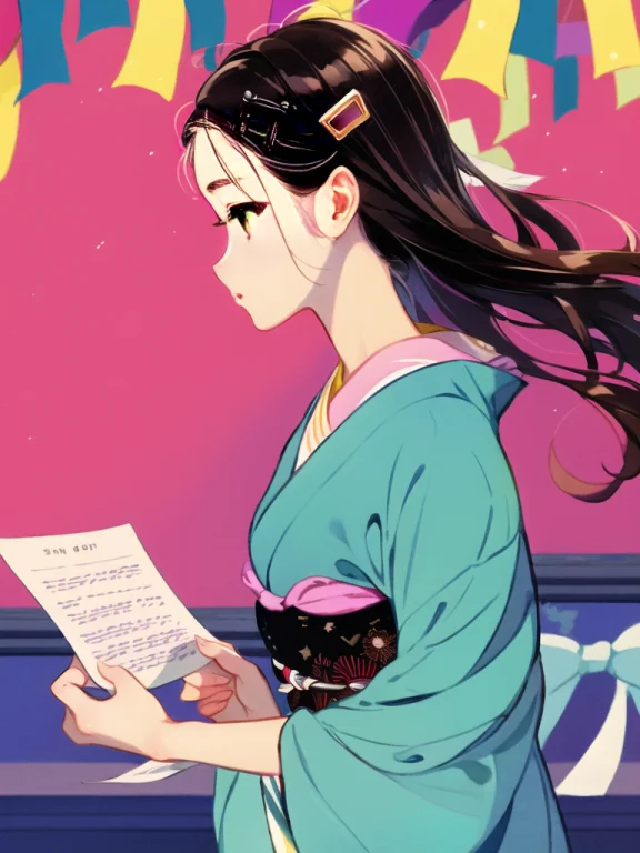 1girl, Tanabata, Solo, Hair Ornament, Japanese Clothes, Hair...