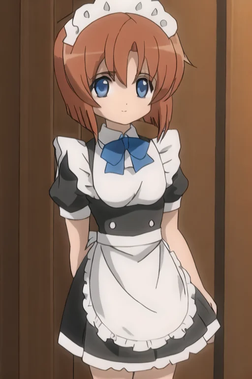 Maid,maidheadress, Skirt,1girl, Solo, Shorthair, Blueeyes, B...