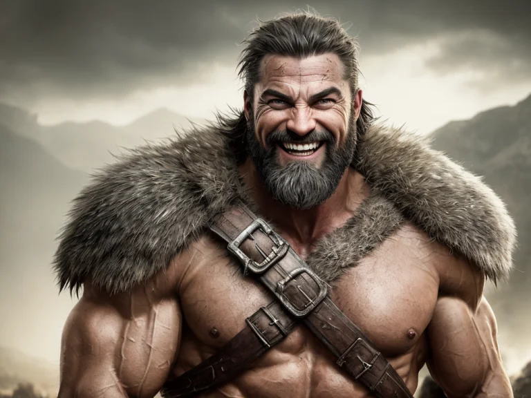 A Portrait Of A Laughing, Toxic, Muscle, Gladiator, Elder, E...