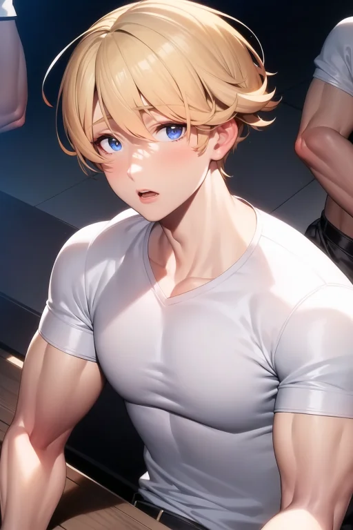 Loramanav1.50.8, 1boy, Shirt, Blonde Hair, Short Hair, Manly...