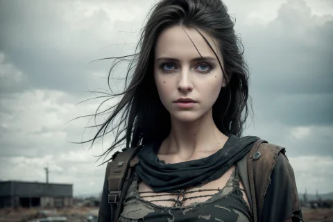 Best Quality, Masterpiece, Realistic1.2, Young Poor Woman, W... — Stable Diffusion AI Prompt: best quality, masterpiece, (realistic:1.2), young poor woman, waist up, post apo...