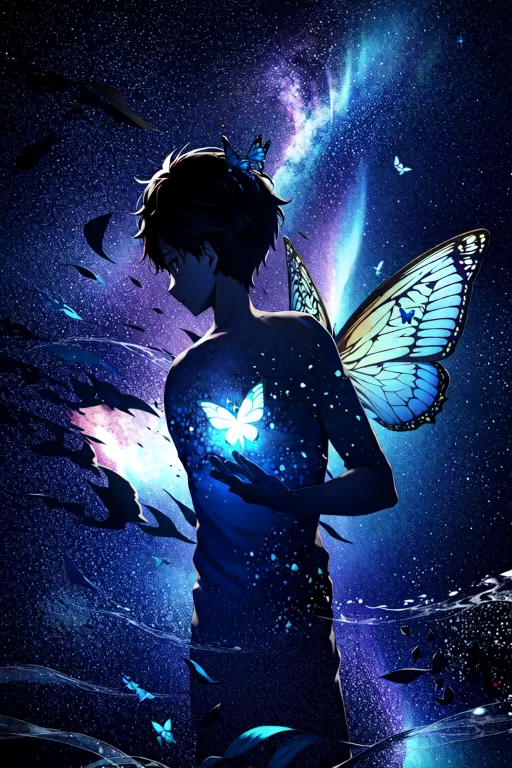 Masterpiece, Best Quality, 1boy, Bluebutterfly, Butterfly, C...