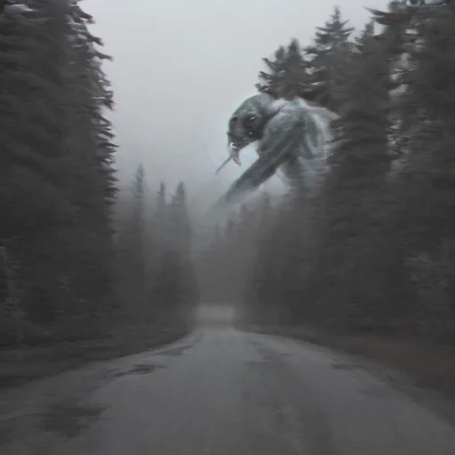 Photo Of A Giant Monster Taller Than The Trees Is Visible Be...