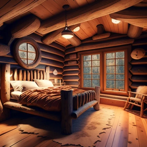 A Wooden Cabin Style Bedroom Lorabedroomailora0.5