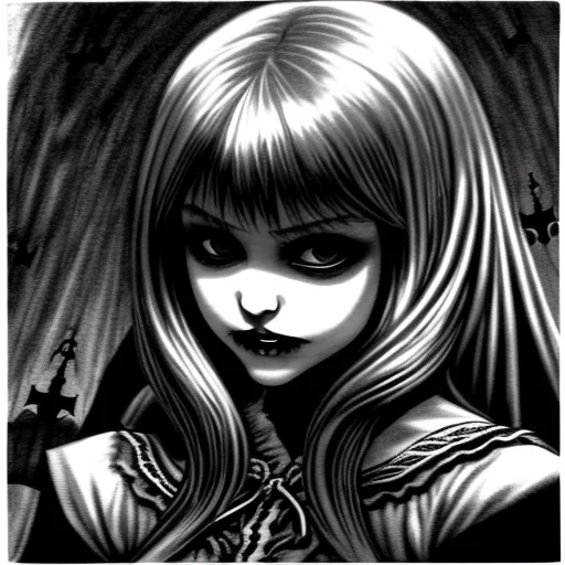 Monochrome Drawing Vampire Girl By Wod1 Hypernetwod11