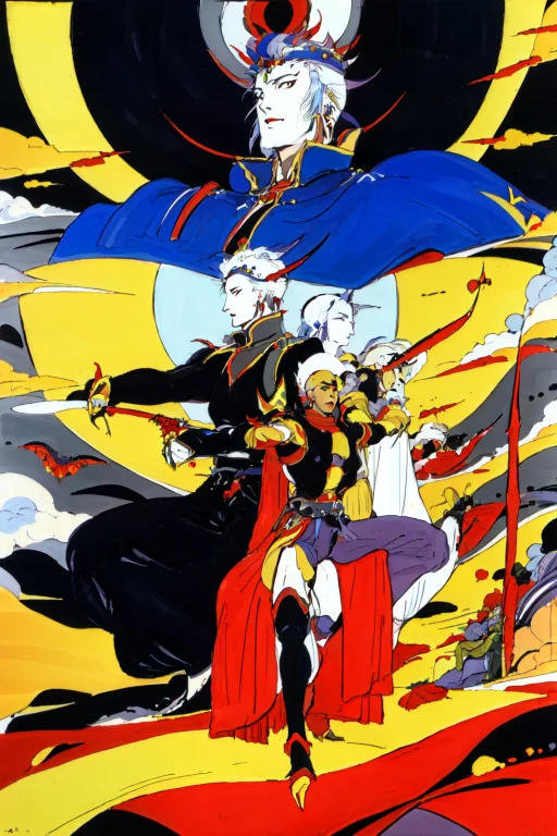 Amanoyoshitaka, 1990sstyle, 6boys, Absurdres, Armor, Bald, B...