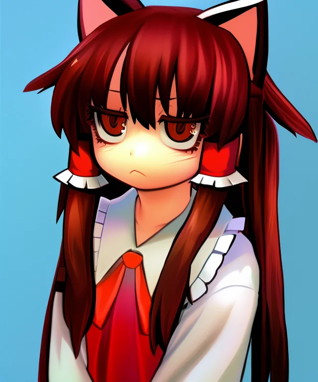 V1v404, 1girl, Reimu Hakurei, Eyebags, Tired, Shaded Face, S...
