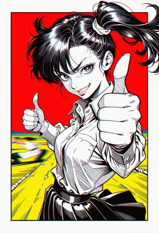 Masterpiece, Extreme Close-up Of A Woman With A Side Ponytai... — Stable Diffusion AI Prompt: masterpiece, Extreme close-up of a woman with a side ponytail and a deadpan (ಠ╭╮...