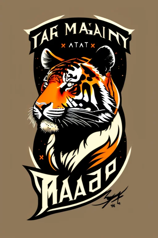 As A T-shirt Logo In The Style Of Magifactory Art, Tiger, ,...