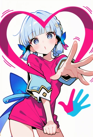 Masterpiece, A Solo Upper-body Cartoon Illustration Of Kamis... — Stable Diffusion AI Prompt: masterpiece, A solo upper-body cartoon illustration of Kamisato Ayaka from Gensh...