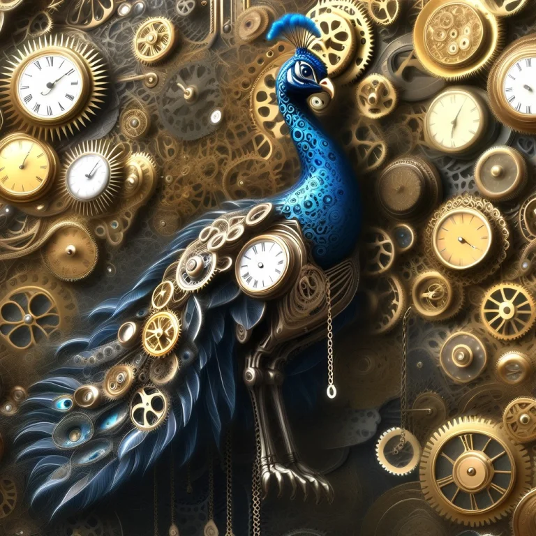 An Extravagant Victorian Clockwork Peacock Displaying A Magn...