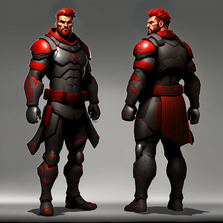 Back Armor View Of A Photo Of A Full Body Of A Male Super So...