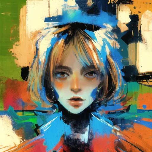 Gorgeous Blonde Girl With Blue Eyesabstract Background0.5, E...