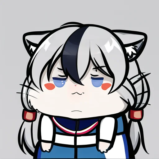 Xiaoyuehan, Hamster,foxears, Greyhair, Blueeyes, Chibi, Mult...