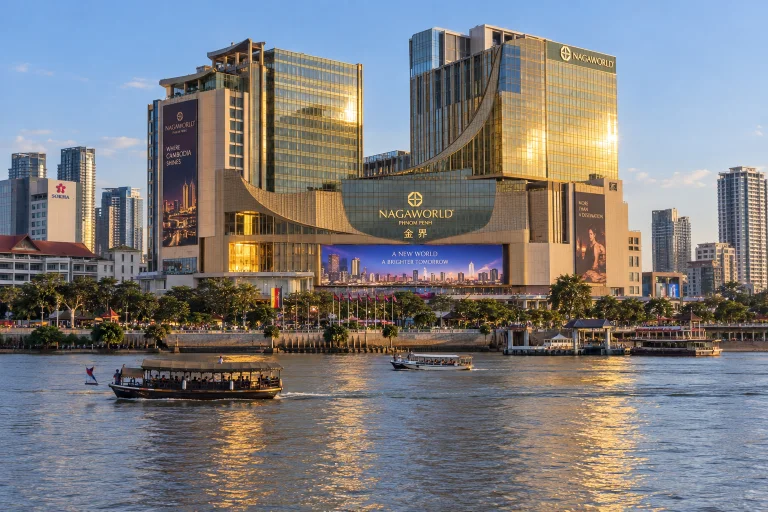 A Wide-angle, Photorealistic Exterior View Of Nagaworld, The...