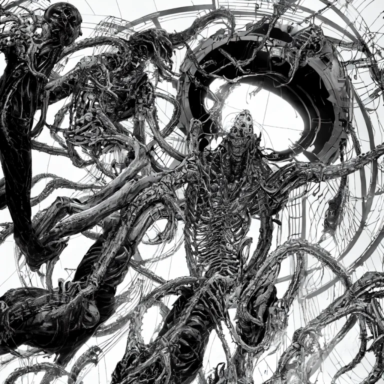Lineart, Monochrome, Dread, Body Horror, Gothic, Horror, Sur...