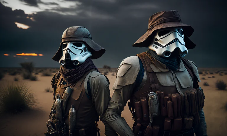 Photo Portrait Of A Stormtrooper Dressed As Indiana Jones On...