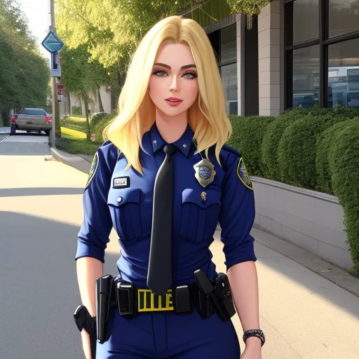 A Police Cop Blonde Woman