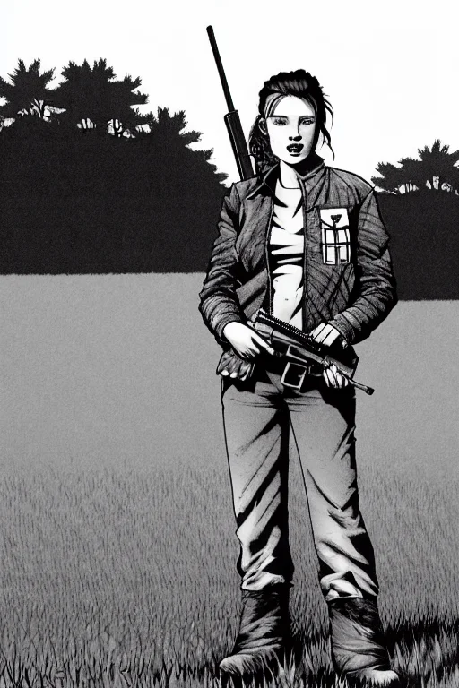 Therpgchargenesafart0.7 1girl In A Jacket And A Shotgun On A...