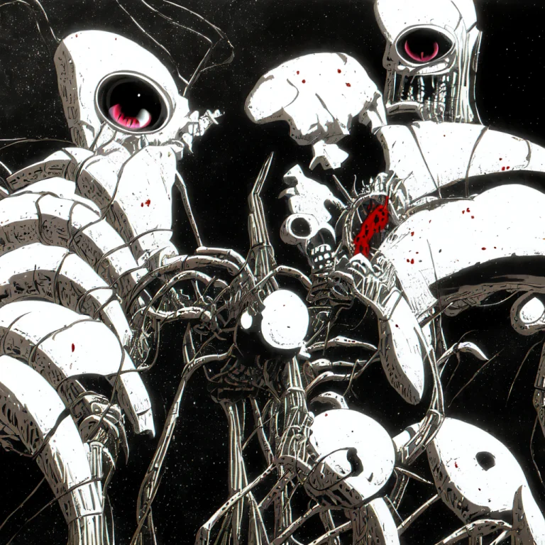 Anime Screencap, Illustration, Eyeballs1.2, Monochrome, Body...