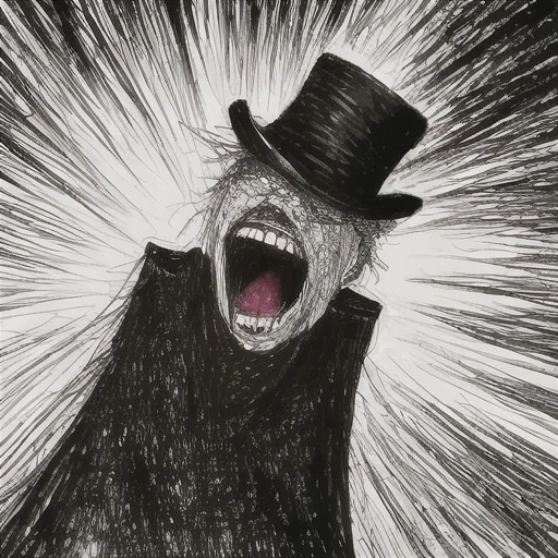 1boy, Victorian, Top Hat, Screaming, Madziowap, Jaggy Lines,...