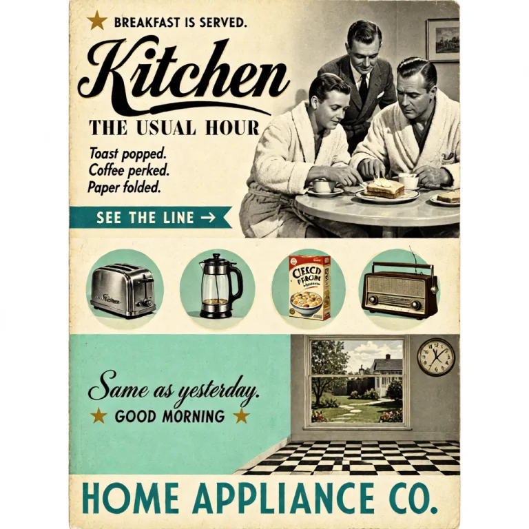 A Retro 1950s Mid-century Appliance Catalog Homepage Hero  B...