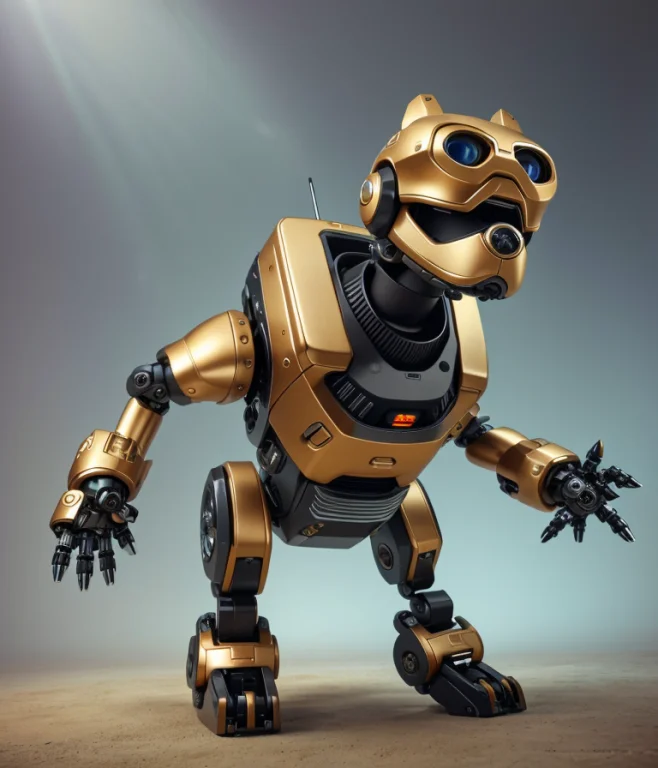 Solo Full Body Shot Portrait Photo Of A Robotic Anthropomorp...