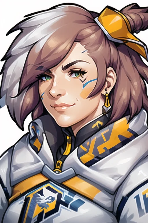 Woman ,portrait, Close-up, Logo-with-face-on-shield