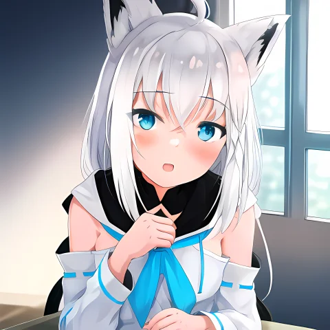 1girl0.976, White Hair, Animal Ears0.922, Solo0.892, Desk0.8... — Stable Diffusion AI Prompt: (1girl:0.976), white hair, (animal ears:0.922), (solo:0.892), (desk:0.876), (hal...