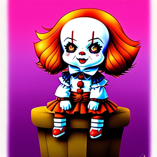 Chibisjstyle1.1 A Cute Pennywise Sitting