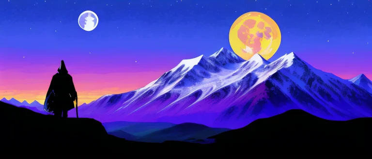 Shadow , Hood, Mountain, Moon, Night Detailedbackground1.3 L...