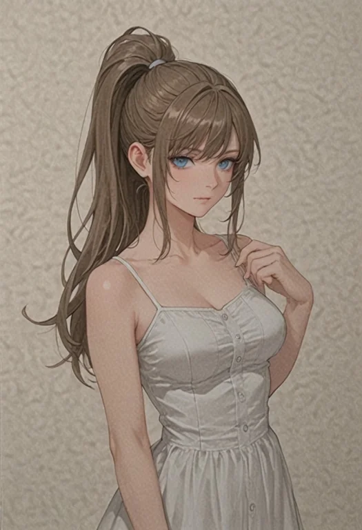 Long Hair,brown Hair,high Ponytail,blue Eyes,,,,,,,,,,,,,,,,...