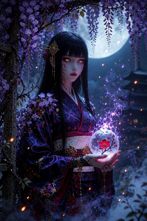 Grimmsfantasy An Ethereal Young Woman Stands Poised And Enig...