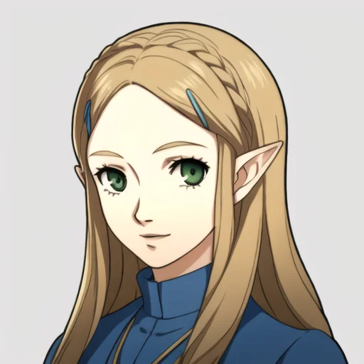 1girl, Portrait, Solo, White Background, Princess Zelda, Blo...