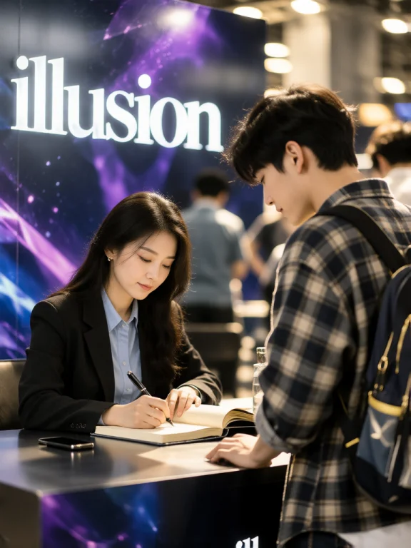 Real-life Photograph Of A Korean Woman At An Autograph Signi...