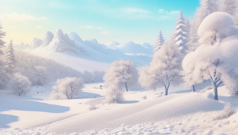 Snowy Fantasy Landscape, Bright Day, White, Loraepinoiseoffs...