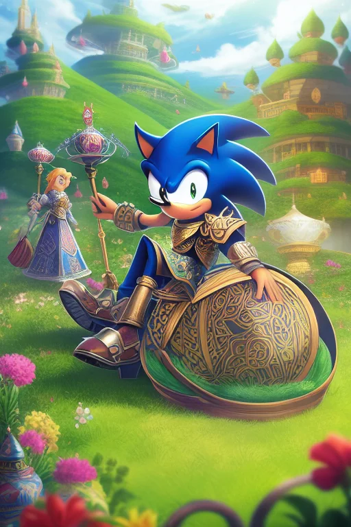 Sonic The Hedgehog, Fantasy Armour, Embroidery, Bag, Holding...