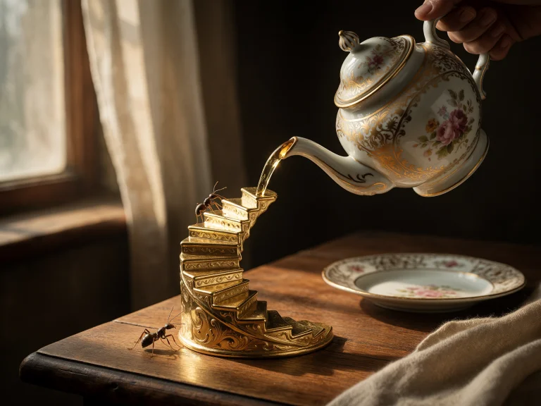 3. Magical Realism Still Life, An Ornate Porcelain Teapot Po...