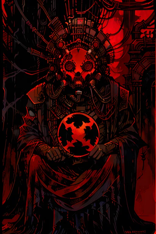 Loratarot Card0.9, Red Color, A Demon With Magic, Dangerous...