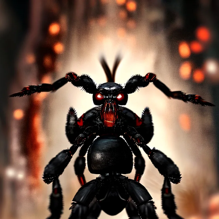 Face Of Tarantula Hawk , Volumetric Lighting, Magical, Scary...
