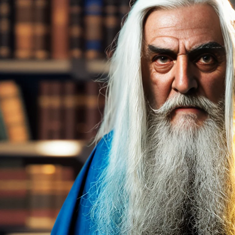 Raw Photo Of Arugged Fantasy Wizard, Wearing Torn Wizard Rob...