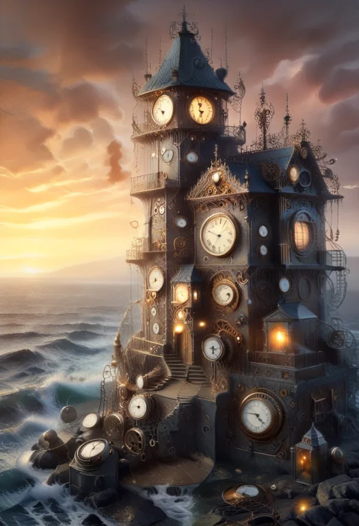 Cliffside L1ghth0us3, Clockstyle, Masterpiece, Best Quality,...