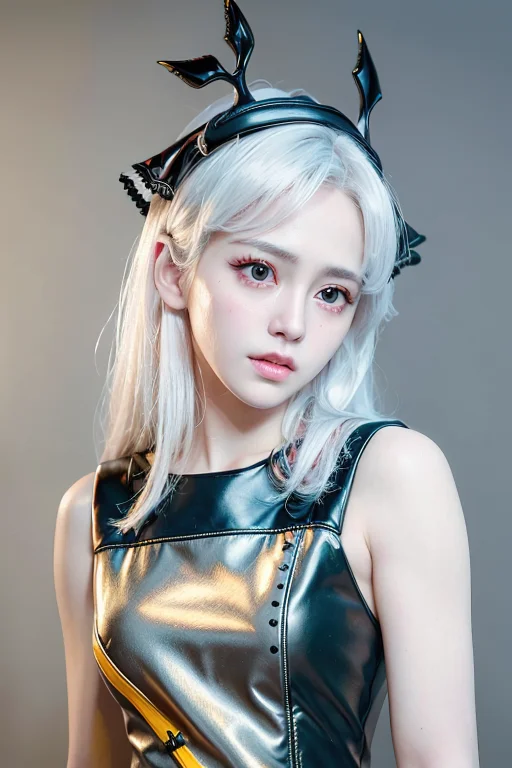 White Hair, Red Eyes, Detailed Face1.3, Upper Body1.4, 1girl...