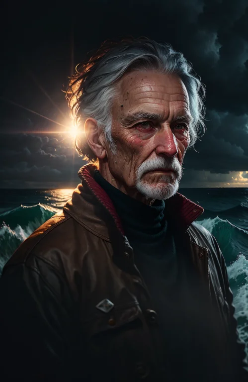 Dark, Deep Shadow, Award Winning Portrait Photo Of A Rugged...