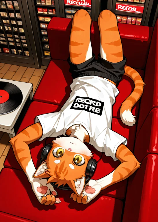 Cat Boy,solo, Black Fur, Heterochromatic Blue And Gold Eyes,...