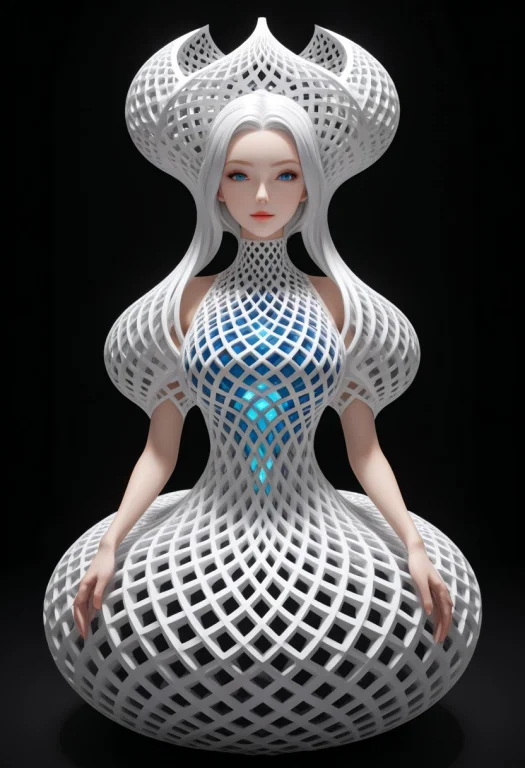Gyroid Lattice, Snowwhite, Princess, Female, Gyroid Princess...
