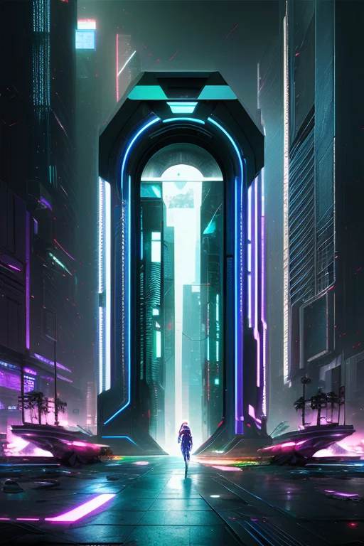 An Cyberpunk Rzp4ss4ge Composition , Paint Splashes