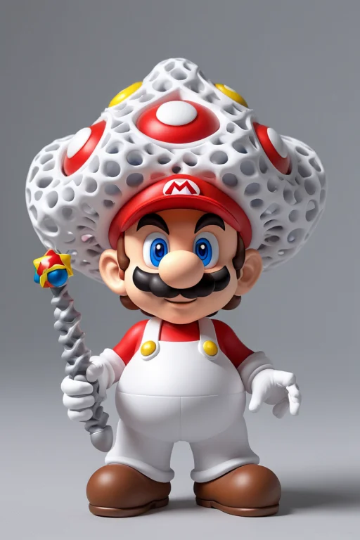 A Magical Mario With A Magic Wand Casting Speels. Fantasy Th...