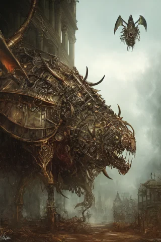 Animal, Victorian Steampunk, Horror Setting, Araknope1.2 — Stable Diffusion AI Prompt: animal, Victorian steampunk, horror setting, (araknope:1.2)